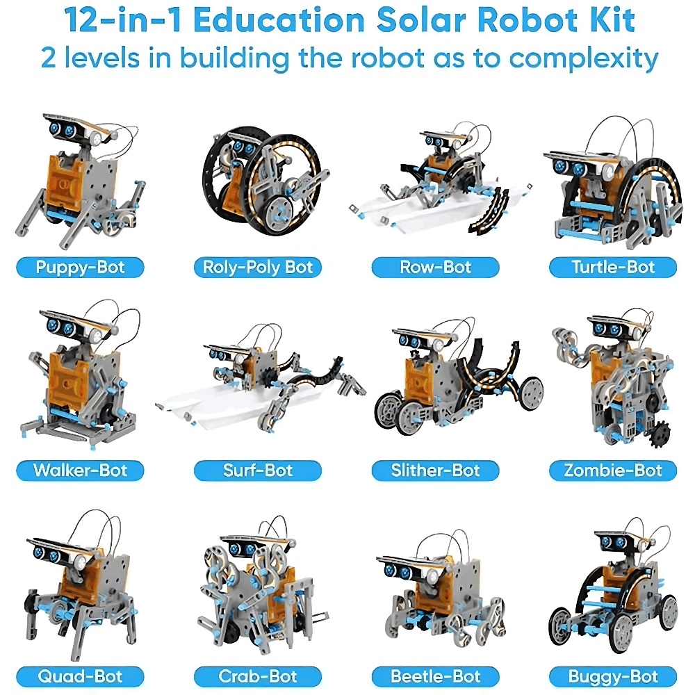Solar Robot Building Blocks 12 - Science Toys Diy recension och pris
