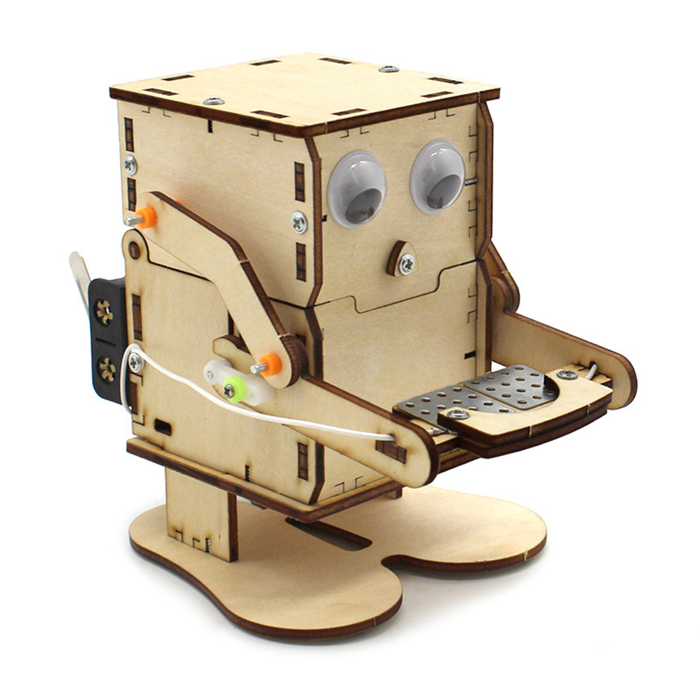Robot Eating Coin Wood DIY Mod - Science Project Kit recension och pris